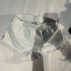 White Aritzia Tna Fleece Shorts